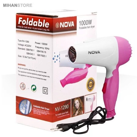 سشوار مسافرتی نوا اورجینال مدل NV-1290 تاشو 1000 وات